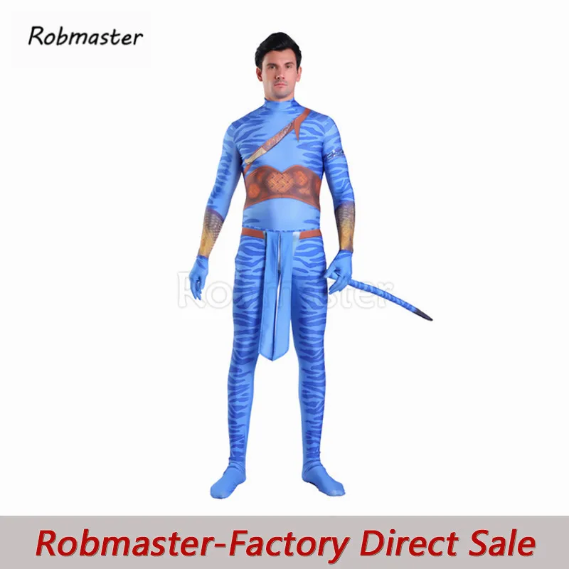 Mens Kids Boys Movie Avatar 2 Jake Sully Cosplay Costume Spandex Zentai Bodysuit Jumpsuits Battle Suit Halloween | Тематическая