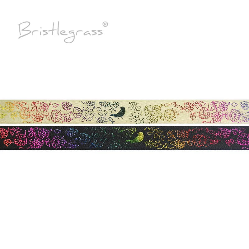 

Эластичная Повязка из спандекса на запястье для волос с изображением цветов радуги и птицы, 5 ярдов, 5/8 ", 15 мм