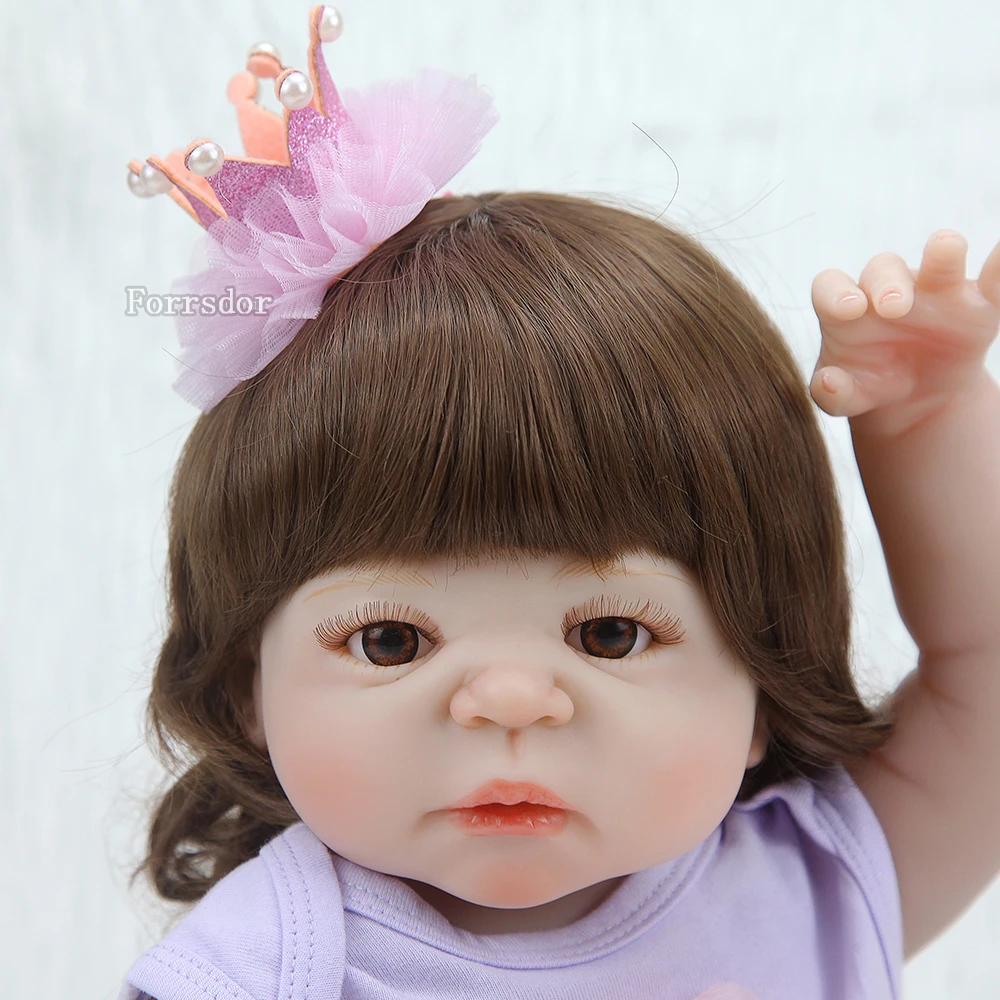 

57CM Full Body Silicone Lifelike Real Girl Reborn Baby Doll Toys Lifelike Babies Princess Bathe Toy Doll Bebe Reborn Bonecas