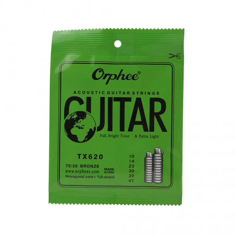Orphee 6 шт./компл. акустическая гитарные струны 010-047 фосфористая бронза литые струны