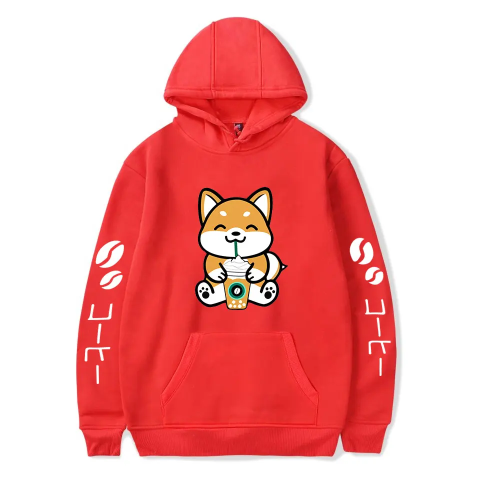 

Red Hoodie pet animal Corgi Hoodies Men Women Sweatshirts Harajuku streetwear Autumn boys girls Casual shiba inu pullovers