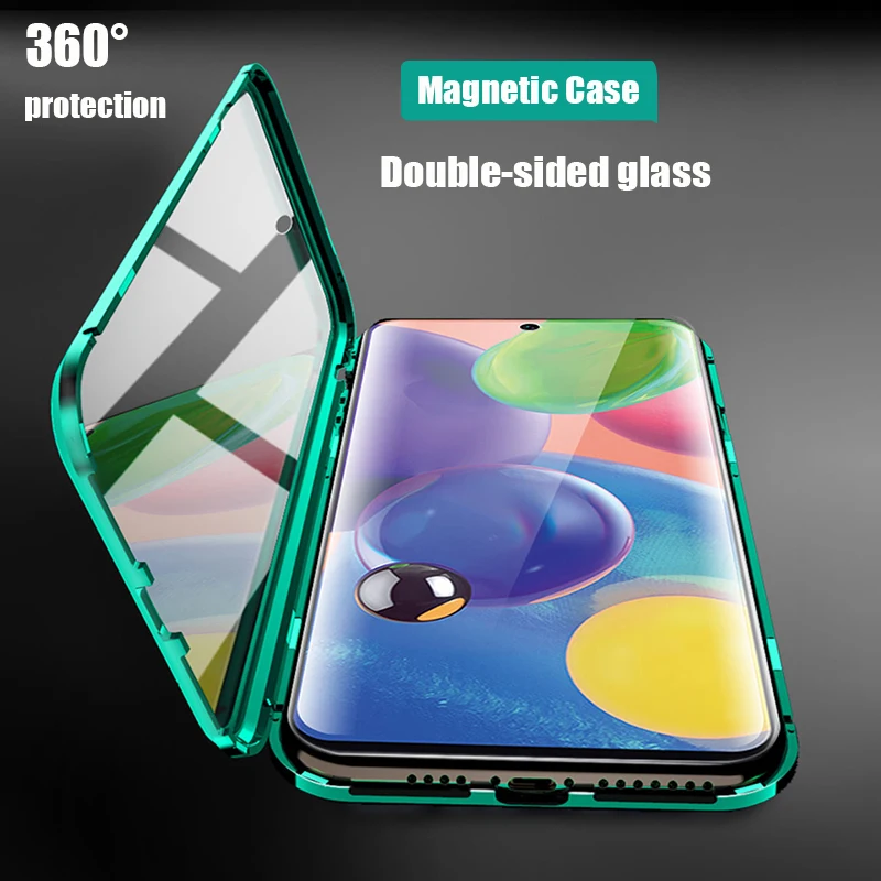 Магнитный чехол с полной защитой 360 градусов для Samsung S10 S20 S9 S8 Plus A71 A70 A51 A50 A31 Note 10 20 9