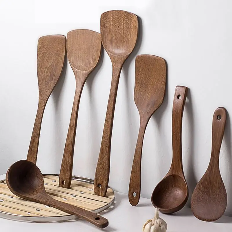 

Soup Wooden Spoon Kitchen Special Non-stick Pan Wooden Spatula Natural Unpainted Rice SpatulaHOT