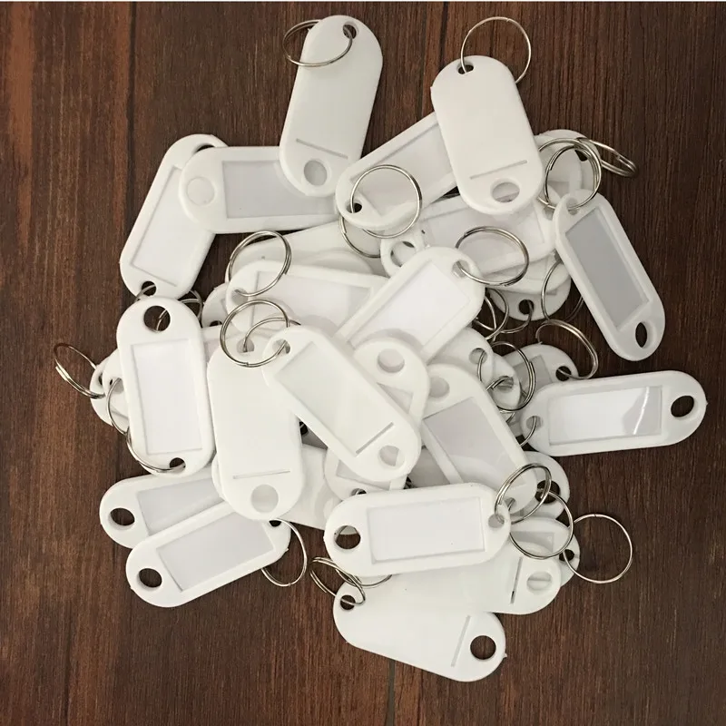 1Pcs Plastic Keychain Key Tags Id Label Name With Split Ring For Baggage Chains Rings | Дом и сад