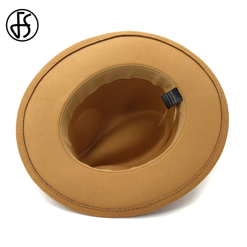 FS модная шляпа с широкими полями фетровая Панама джазовая для женщин мужчин фетр