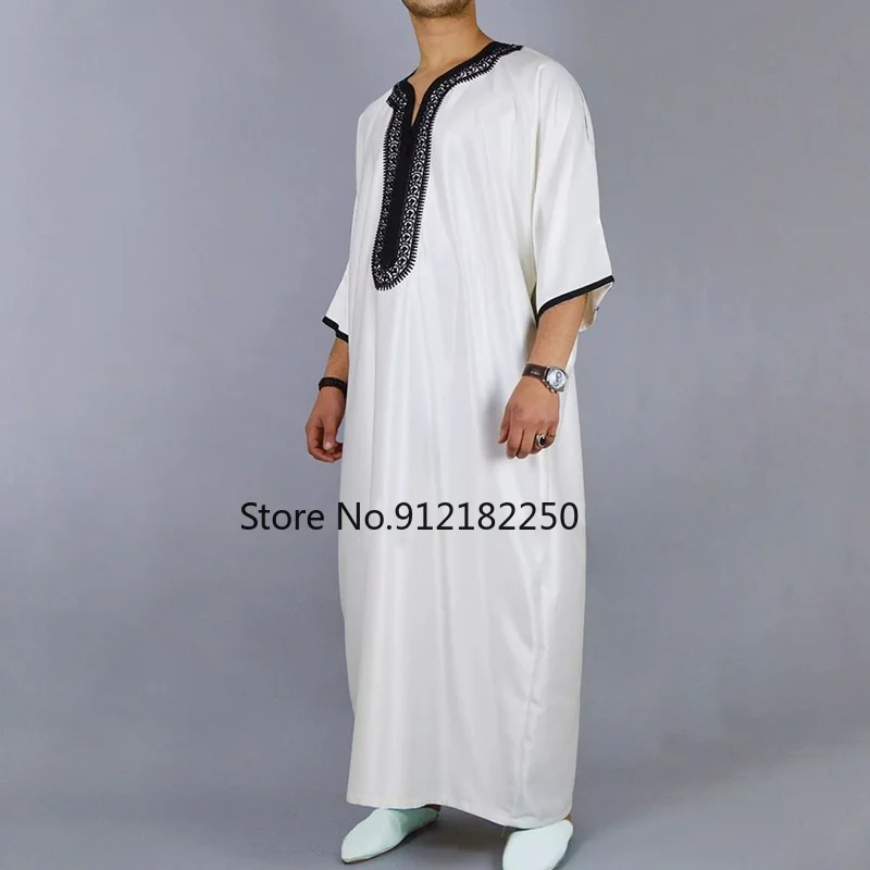 2021 Men's Long Sleeve Printed Robe Arab Men's Large Size Long Shirt Dashiki Men's Casual Robe African Mens Ethnic Fashion Shirt