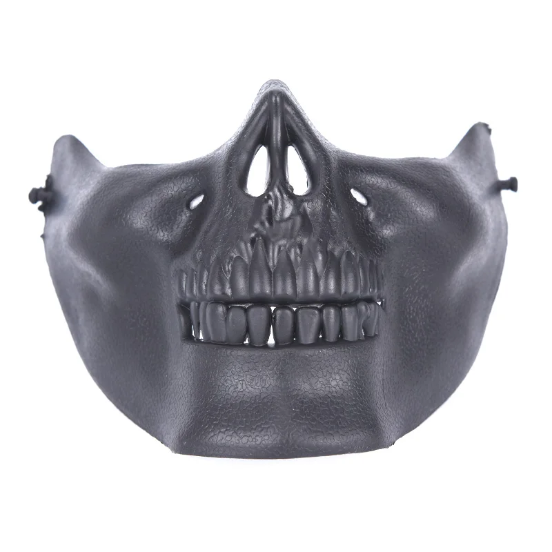 1pc Halloween Skull Mask Jaw Horror Half Face Shied Terror Plastic Human Skeleton 18cm x 13cm 5 color |
