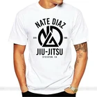 Футболка Nate Diaz, футболка Nate Diaz Jiu Jitsu MM A с логотипом, Белая Мужская модная футболка, мужская хлопковая брендовая футболка teeshirt