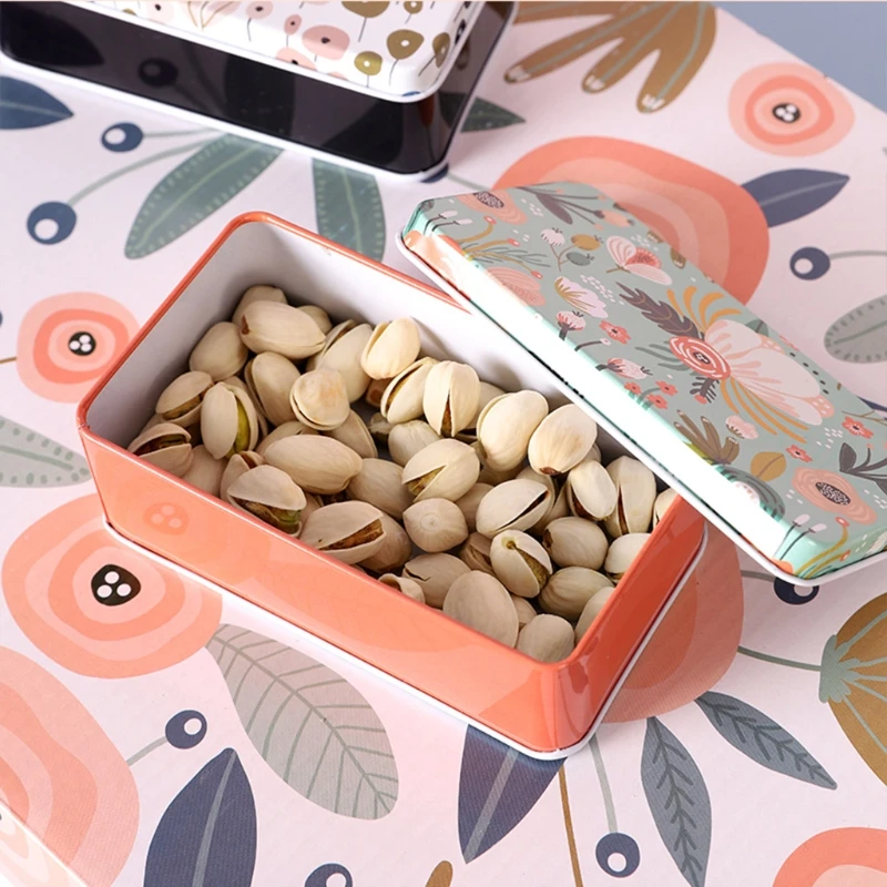 

20 Pcs Colorful Flowers Mini Tin Box Coin Candy Earrings Jewelry Organizer Case 94PF