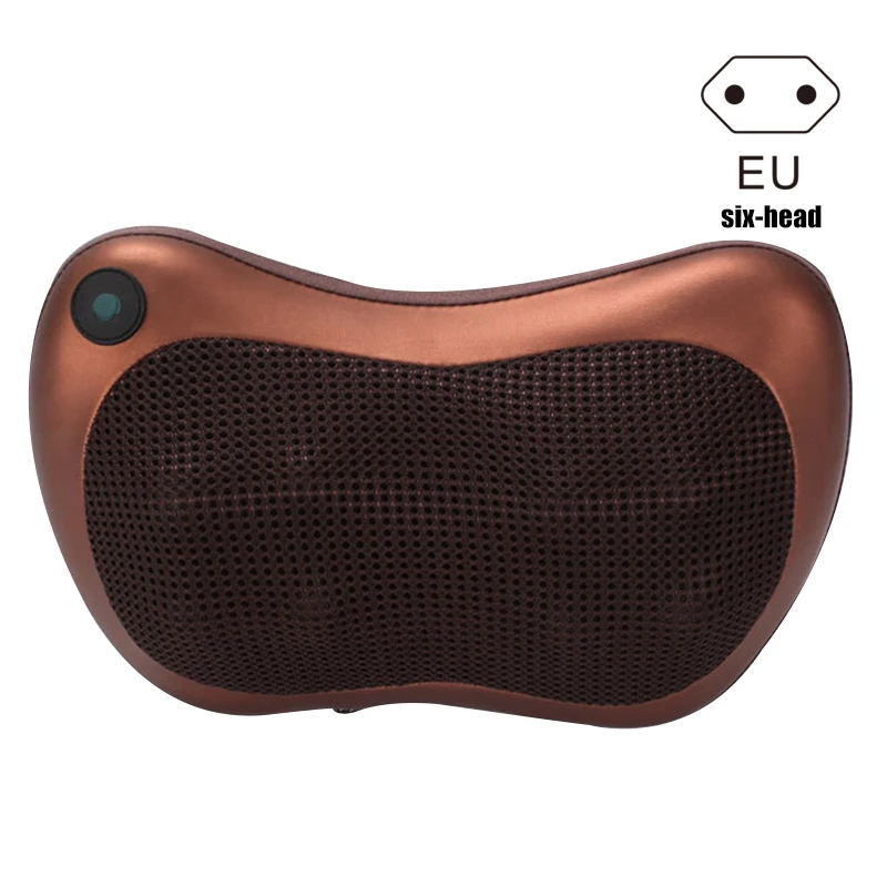 6 head EU Plug Расслабляющая массажная подушка вибратор Электрический разминающий массаж плеч спины массаж шеи массаж талии ноги снятие стресса - Цвет: 6 head EU Plug