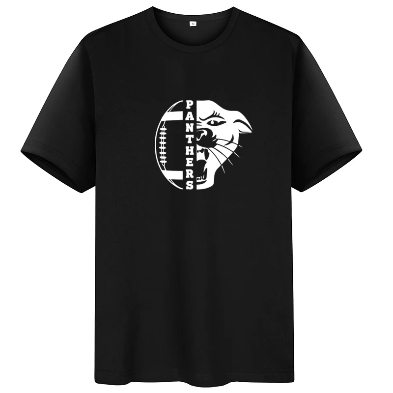 Srivb Panthers с мультяшным принтом короткий рукав Женский Tumblr черный белый хлопок