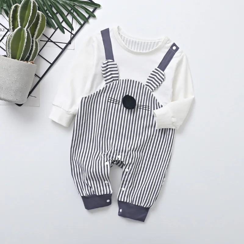 Комбинезон для маленьких мальчиков и девочек Хлопковый комбинезон с длинными