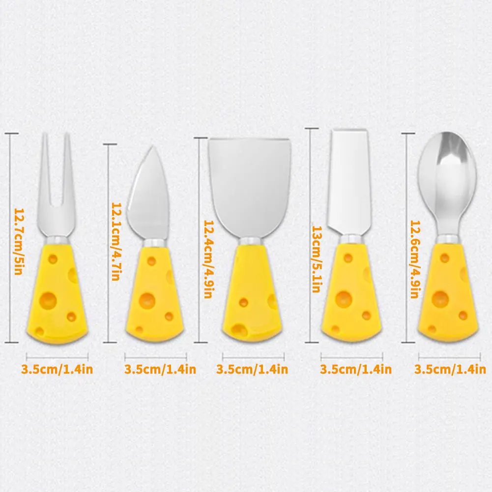 

Cheese Spreader Slicer Fork Spoon Stainless Steel Kitchen Breakfast Sandwich Slicer Spreader Butter With Non-Slip Handle 5PCS