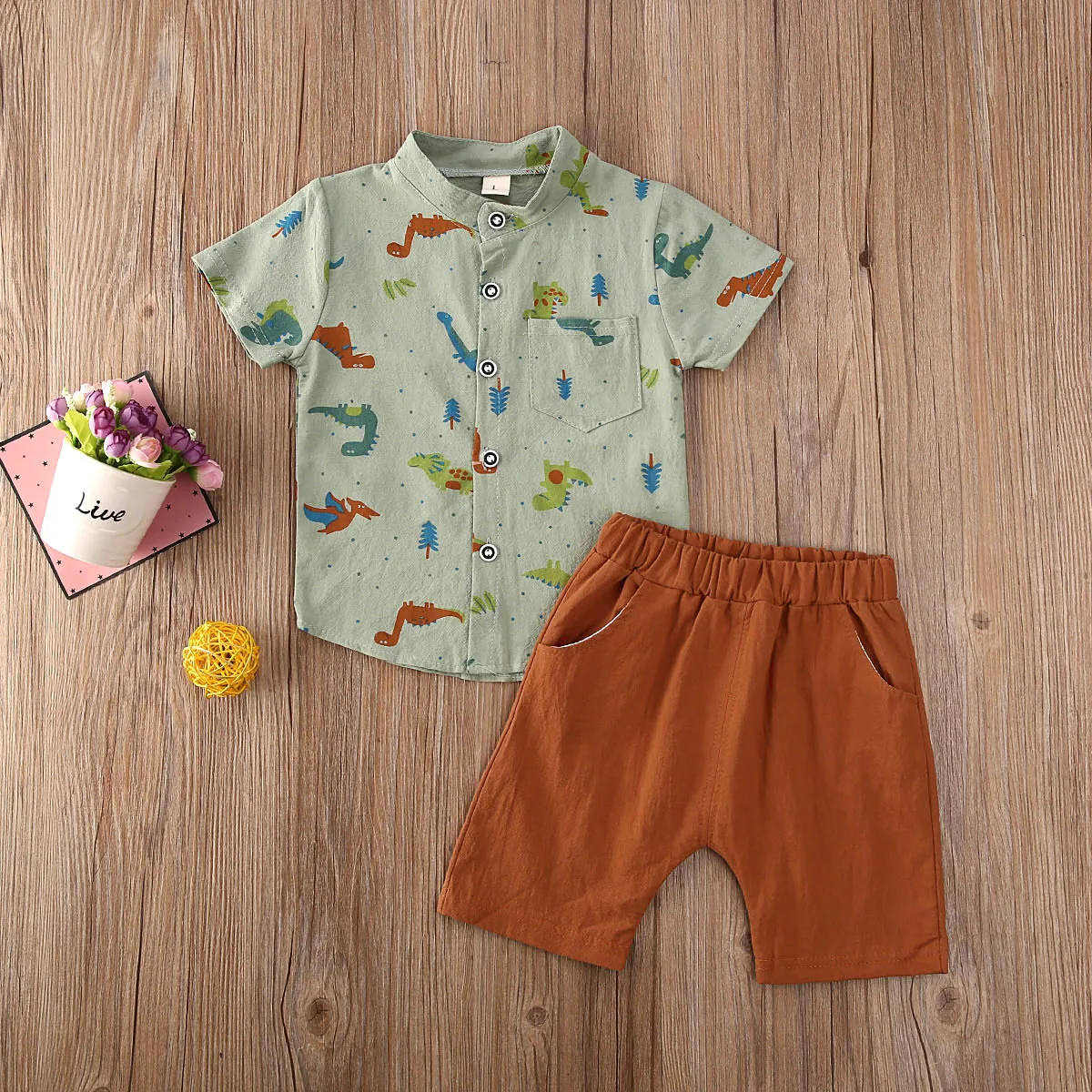 2020 г. Летняя одежда для малышей комплект одежды из 2 предметов маленьких