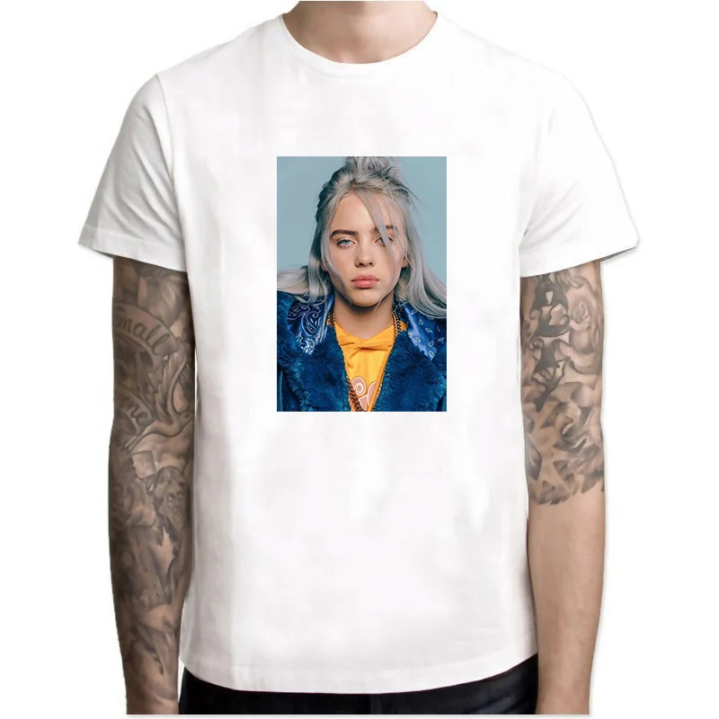 Billie Eilish Забавный принт для мужчин винтажная Эстетическая гранж летняя белая