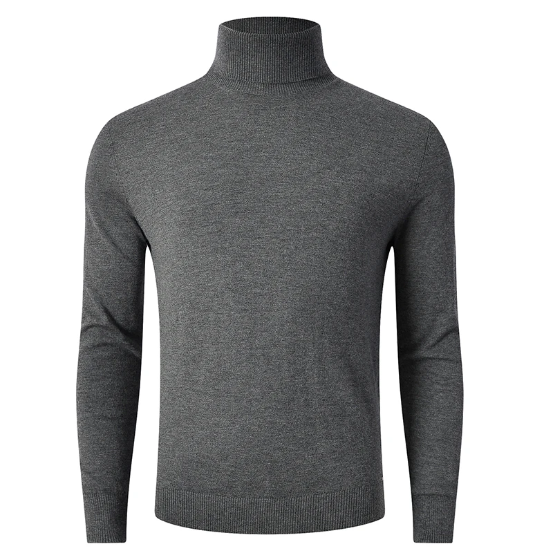 Men's Lightweight 100% Pure Merino Wool Turtleneck Sweater Underwear T Shirt -Warm Winter Man Thick Clothes Tops Sweaters