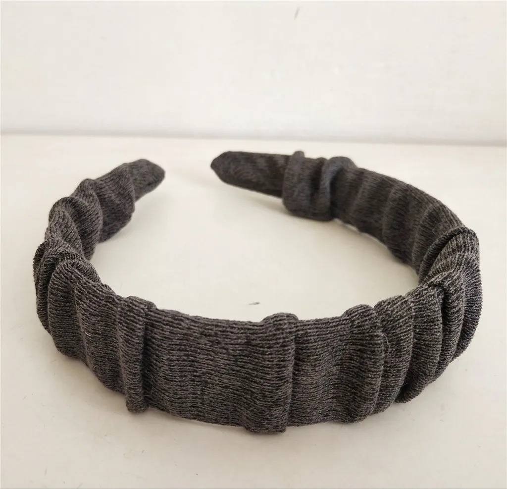 Женский обруч для волос однотонный со складками повседневный украшение в