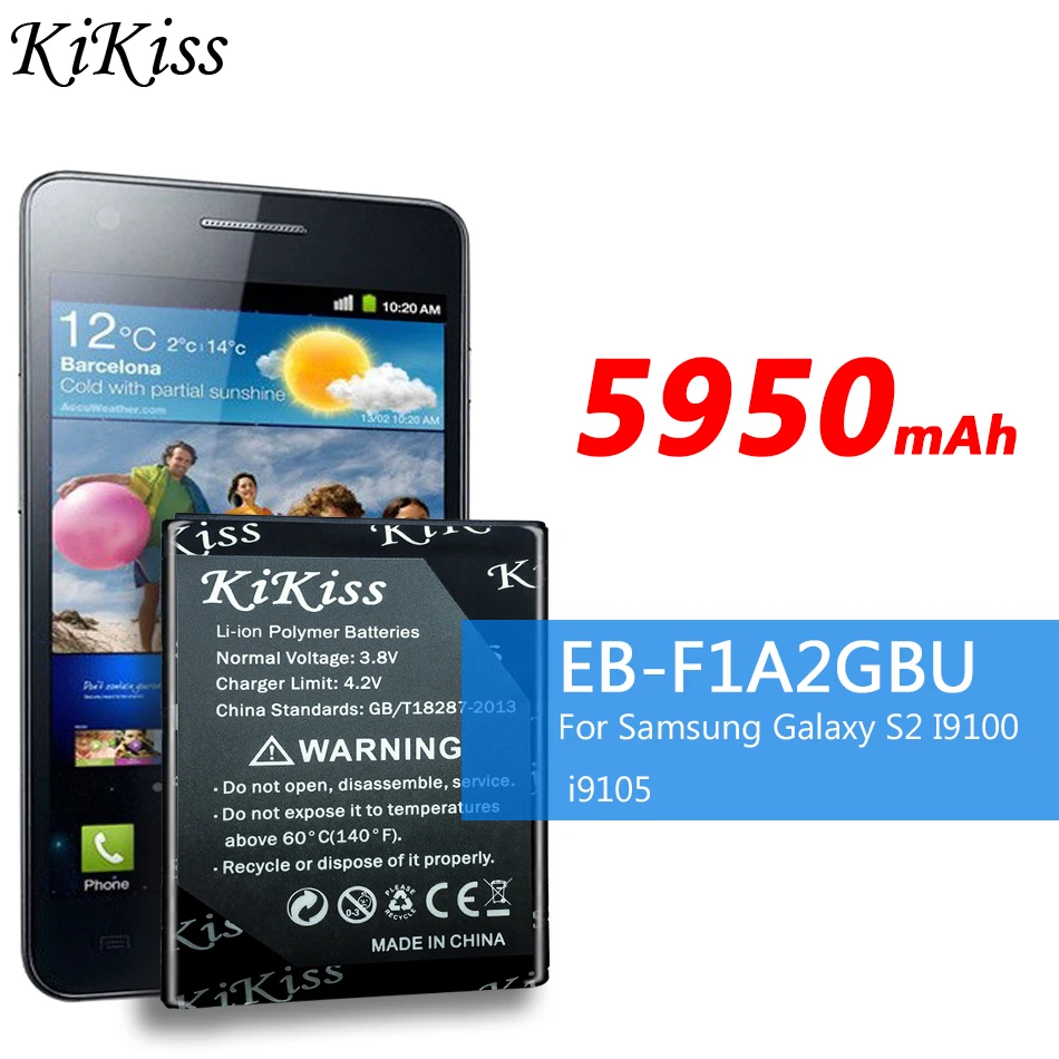 5950mAh аккумулятор большой мощности для samsung Galaxy S2 i9100 i9108 i9103 I777 i9105 i9100G i9188 i9050 B9062 EB