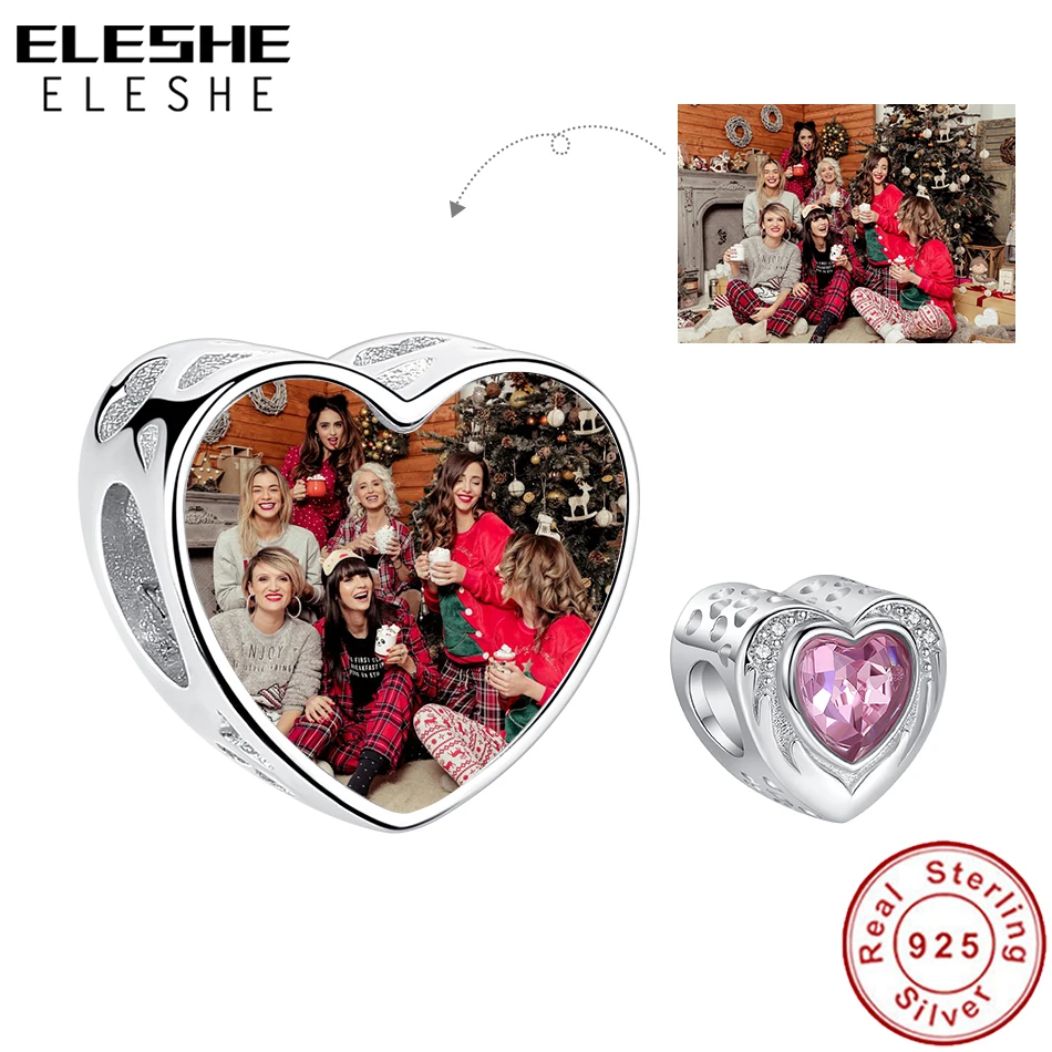 Бусина из серебра 925 пробы с розовым цирконием для браслета |