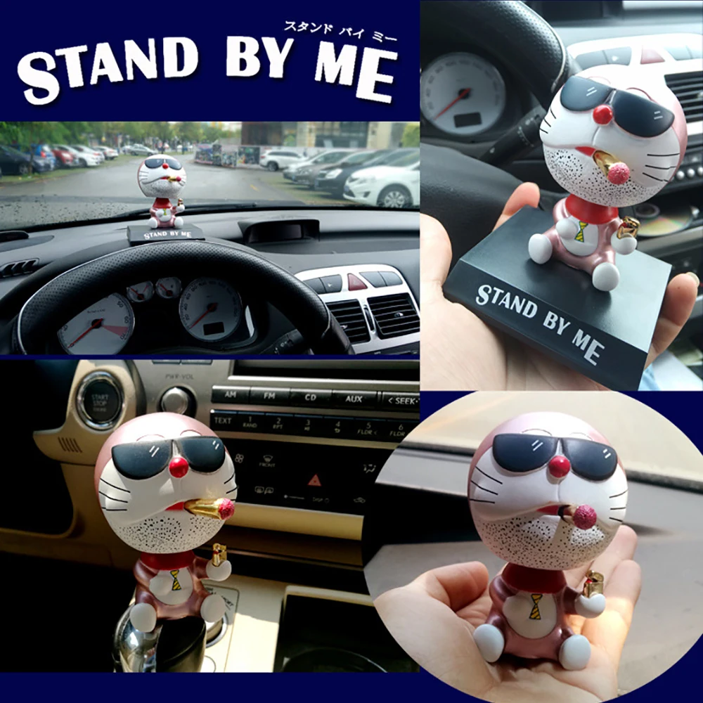 

Car Ornaments PVC Shaking Head Dolls Automobile Interior Dashboard Decor Toys Cute Cat Cartoon Figurines Car Accessories Gifts