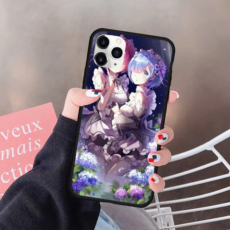 HUAGETOP Rem и Ram Re Zero мягкий черный чехол для телефона резиновый iPhone 11 pro XS MAX 8 7 6 6S Plus X 5S