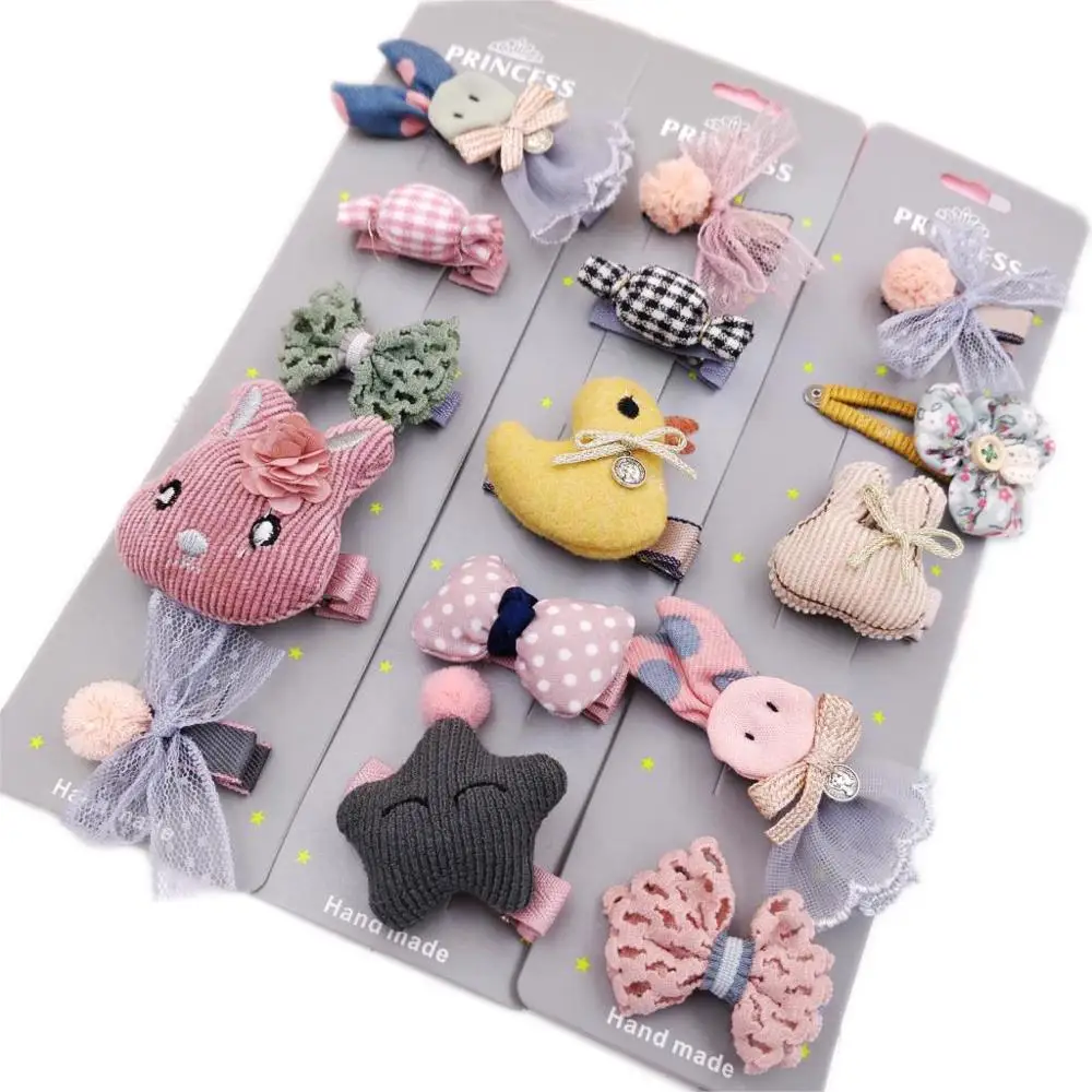 5 шт./компл. одежда для малышей девочек новые милые Мультяшные заколки Банни