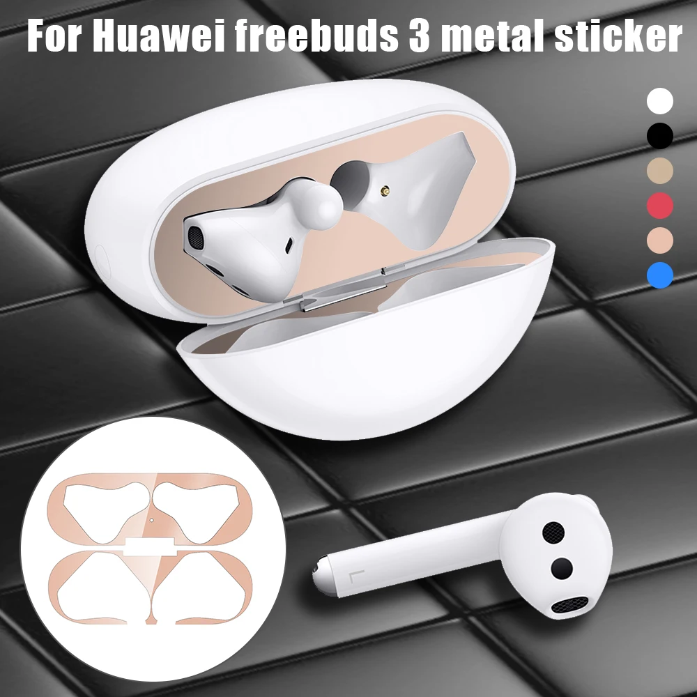 

Silicon Soft Earphone Case For Huawei FreeBuds 3 Case & Metal Dustproof Sticker Protection Case For FreeBuds 3 Charging Box Case