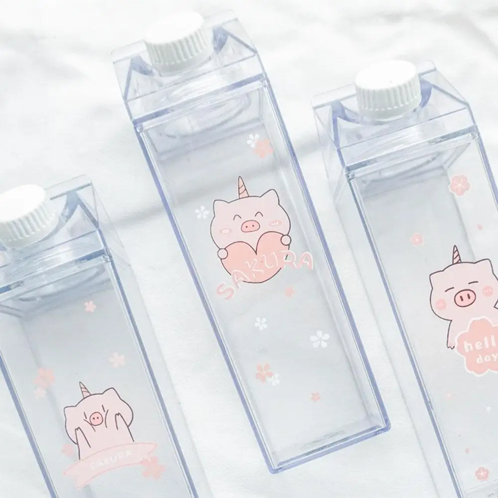 Уникальные Симпатичные Мини бутылки для воды коробка молока прозрачная