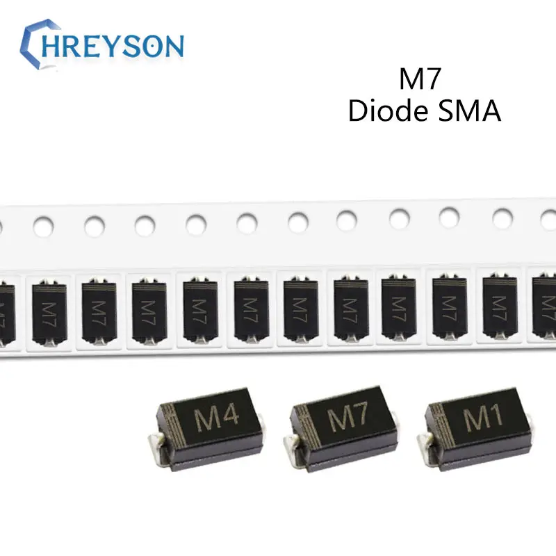 50 шт. SMD выпрямительный диод M7F M7 M4 M2 M1 1A с алюминиевой крышкой 50В 100V 200V 400V 600V 800V 1000V
