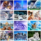 Алмазная живопись, Набор для вышивки 5d, вышивка крестиком из драгоценных камней, животных, подарок мозаика с тигром