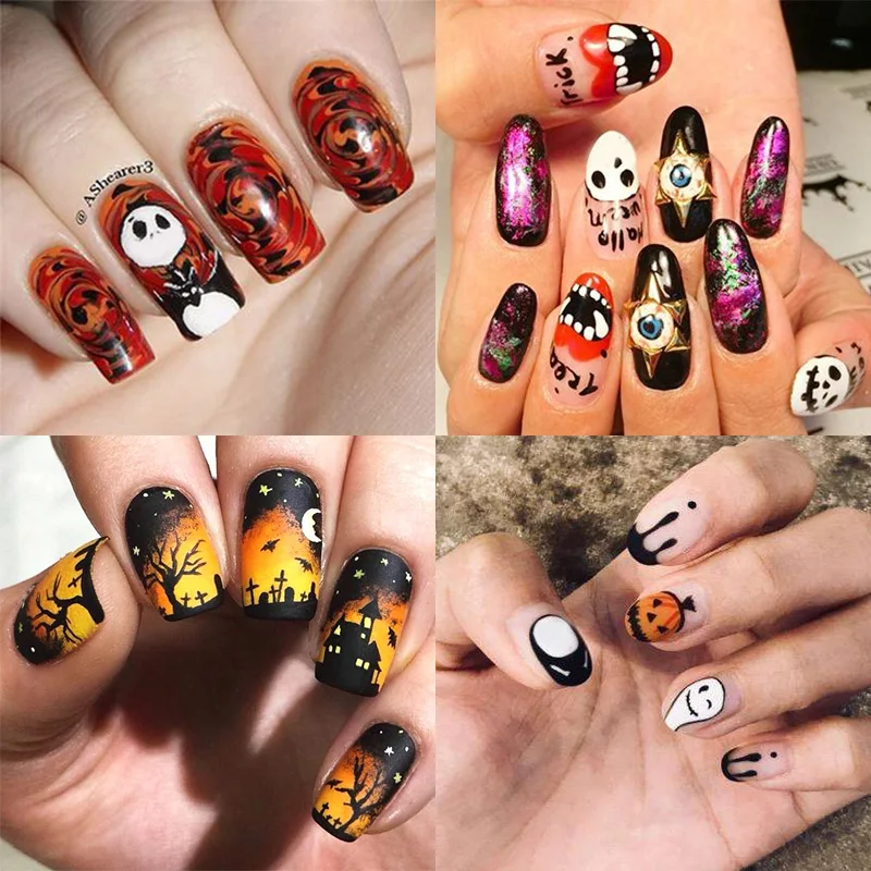 1 шт. наклейки для ногтей переводные на ногти Рождество и Хэллоуин смешанные