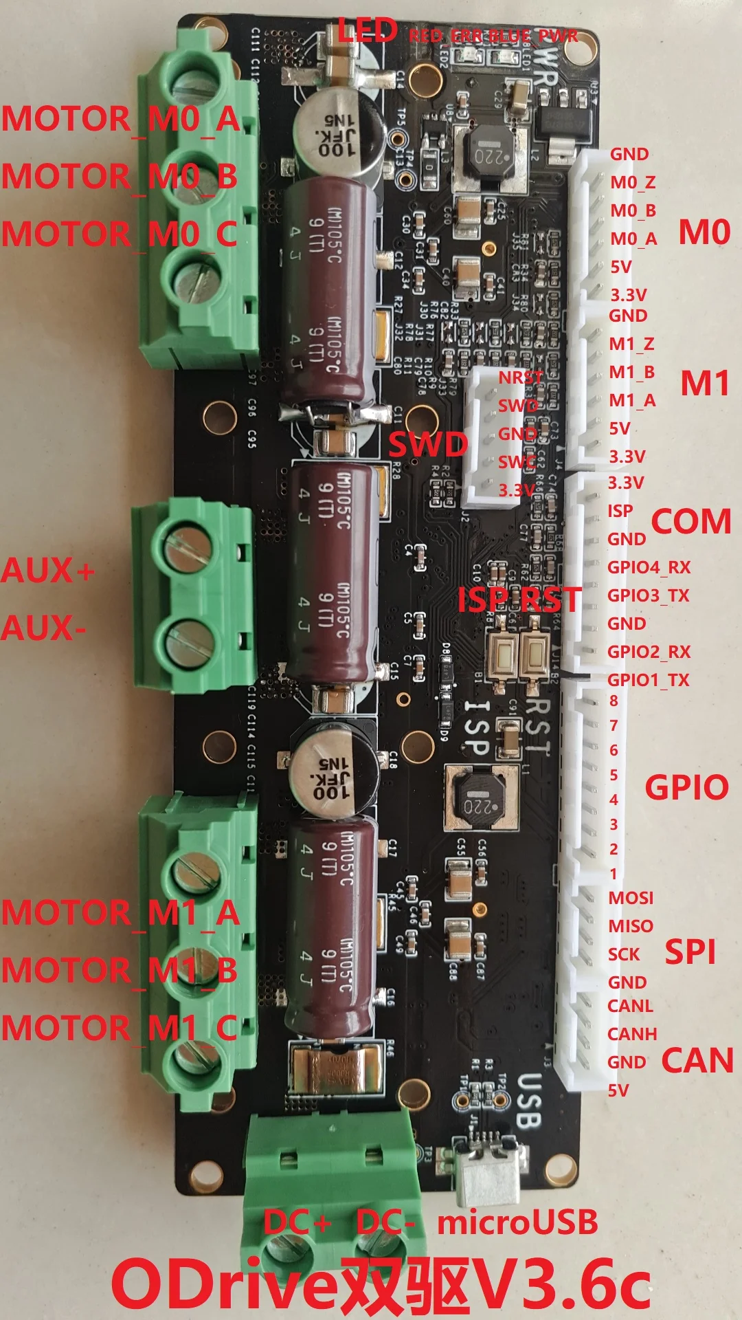 

[Dual Drive V3.6b] ODrive-FOC High-performance High-precision Brushless Motor Drive BLDC DRV8301