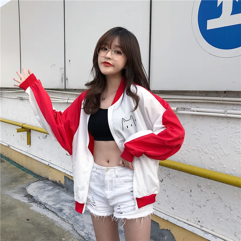 Куртка женская тонкая базовая модная ветровка Бомбер бейсбольная верхняя одежда