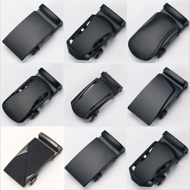 

Genuine Men's Belt Head Belt Buckle Leisure Belt Head Business Accessories Automatic Buckle Width black 3.5CM luxury fashion G 9