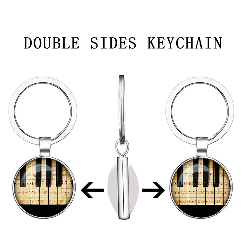 Модный брелок для музыкальных инструментов мужчин и женщин двусторонний с