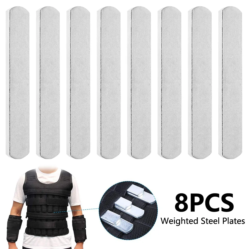 

8 Pcs Weighted Steel Plates Weight Bearing Strength Training Special Vest Steel Plate Loading Leg Guards Adjustable Round Head