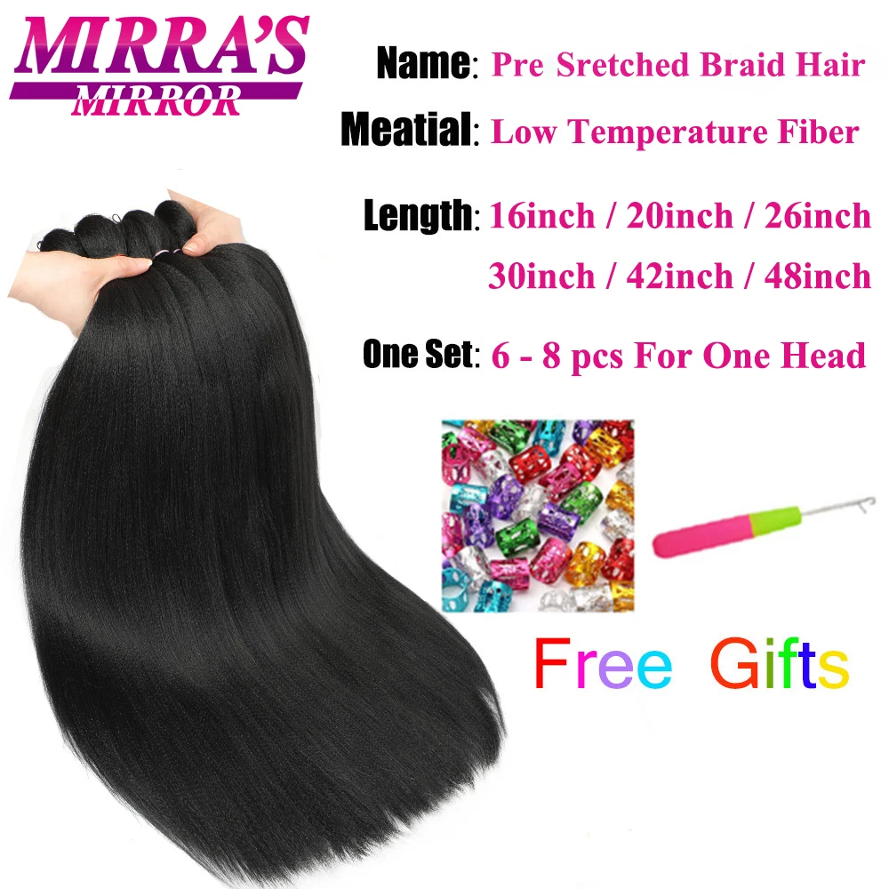 Kanekalon Hair-Extension Braid Яки Вязание крючком Предварительно растянутые плетеные волосы