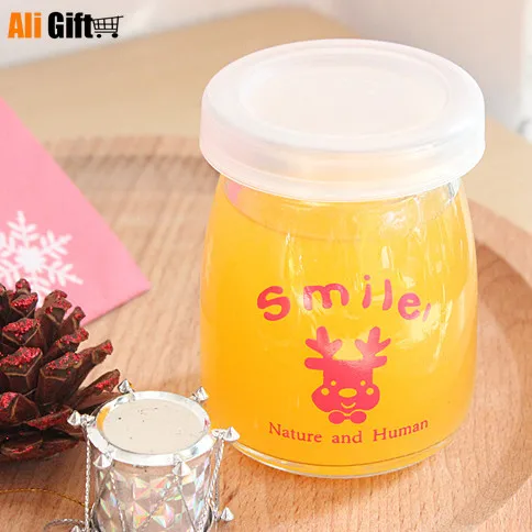 Прозрачная мультяшная выпекающая бутылка для пудинга стеклянная чашка молока