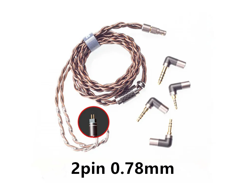 For QDC 2Pin 0.78mm DUNU HULK MMCX/2Pin 0,78 мм Litz одиночный Кристалл Медь HiFi Съемный разъем наушников кабель обновления(2,5 мм/3,5 мм/4,4 мм - Цвет: For QDC 2Pin 0.78mm