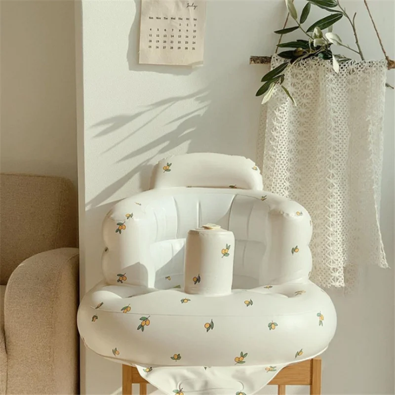 

Cartoon Multifunctional Baby PVC Inflatable Seat Inflatable Bathroom Sofa Learning Eating Dinner Folding Chair Bathing Stool