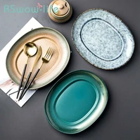 24 519 72 8cm creative japanese ceramic dish oval home large dish fish plate kitchen plates for ceramic dinner plates