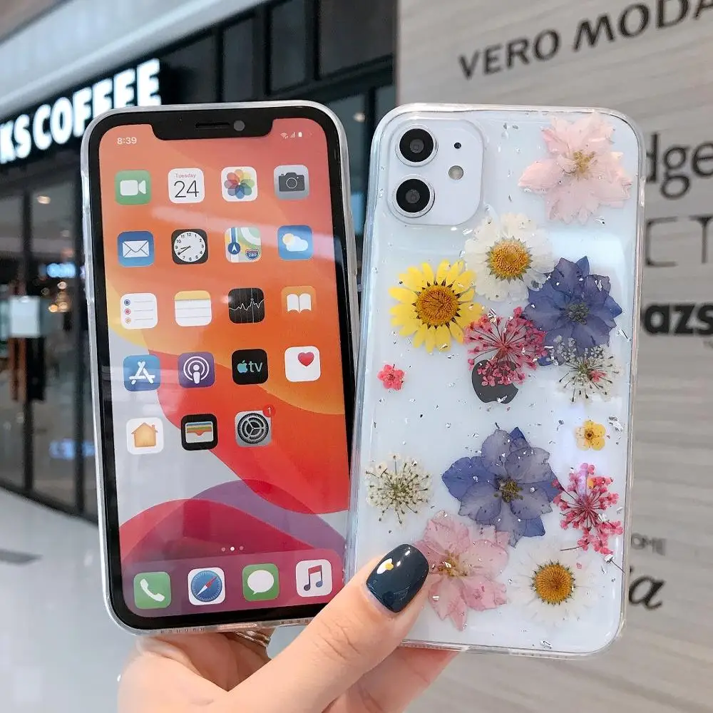 

Colorful Dried Flowers For iPhone 11 Pro Max X XR XS 7G 8Plus SE2020 Case Mobile Phone Accessories Protection Skin Camera Cover