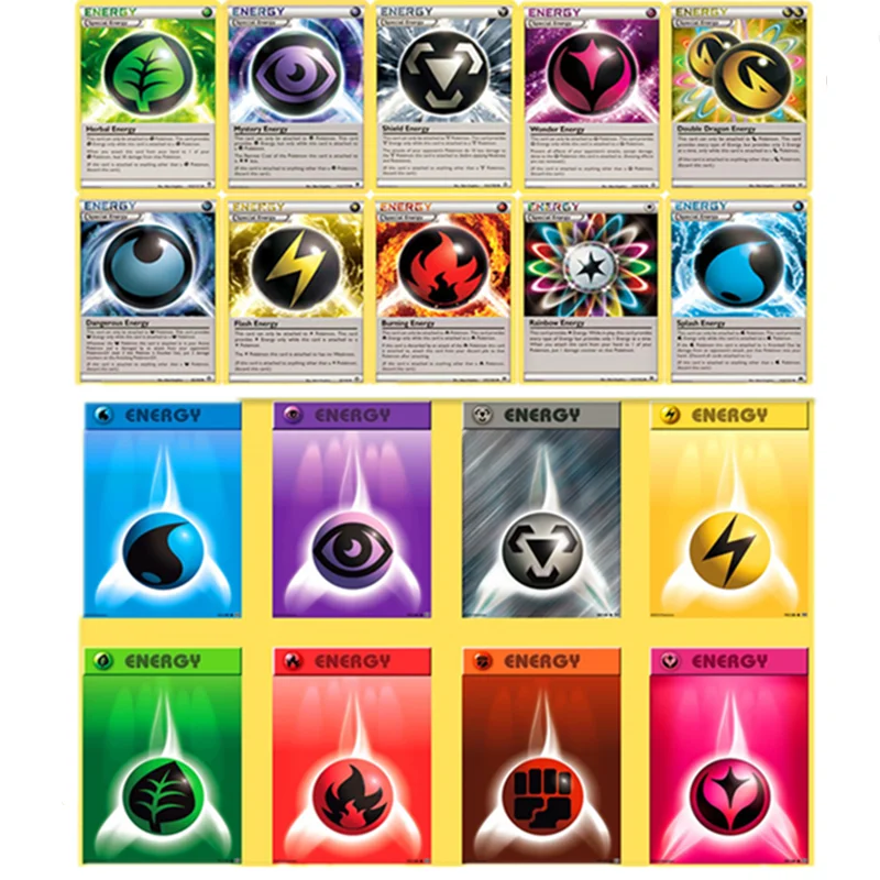 TAKARA TOMY-Juego de cartas de Pokemon para ni&ntilde;os, colecci&oacute;n de cartas de energ&iacute;a de batalla, amplificador de tarjeta de intercambio en ingl&eacute;s brillante, caja de juguetes-0
