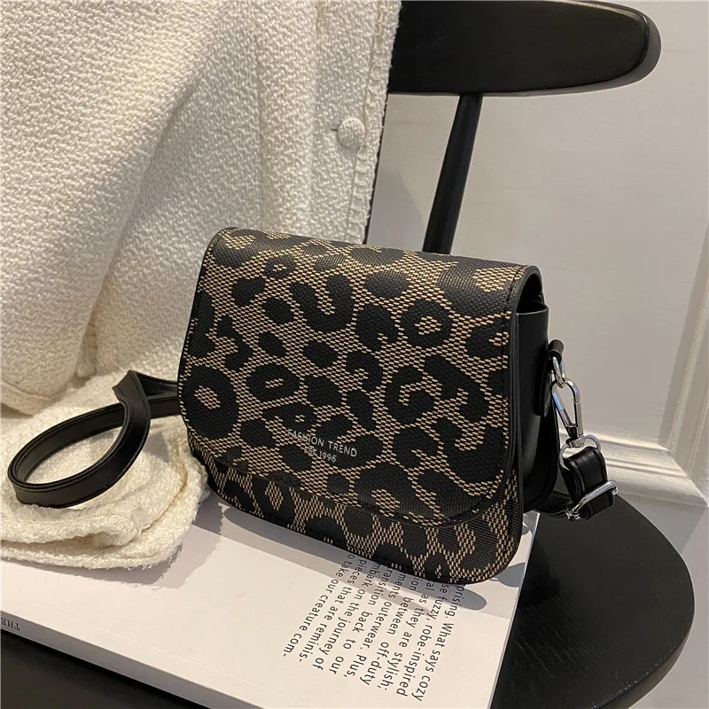 

Foreign Style Women's Bag Autumn and Winter New Leopard Pattern Fashion Single Shoulder Bag Leisure Foreign Style Messenger