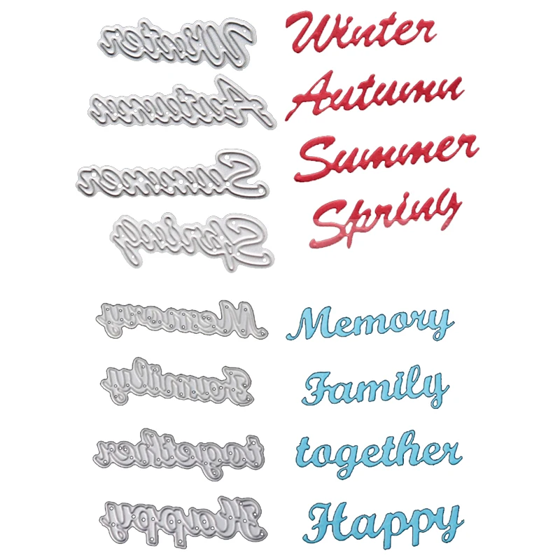 WYSE 4 шт. английский год надпись Штампы Алфавит металлические Вырубные штампы 2020