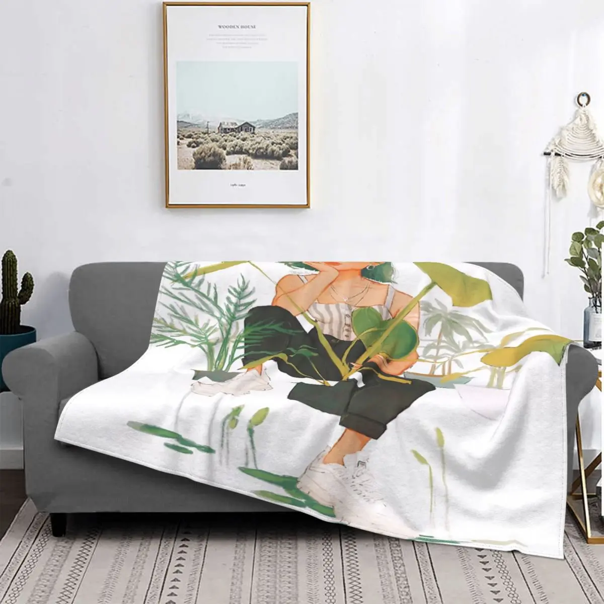 

Манта с растениями, для cama colcha, Manta a cuadros, cubierta de playa, manta Thermal en la cama