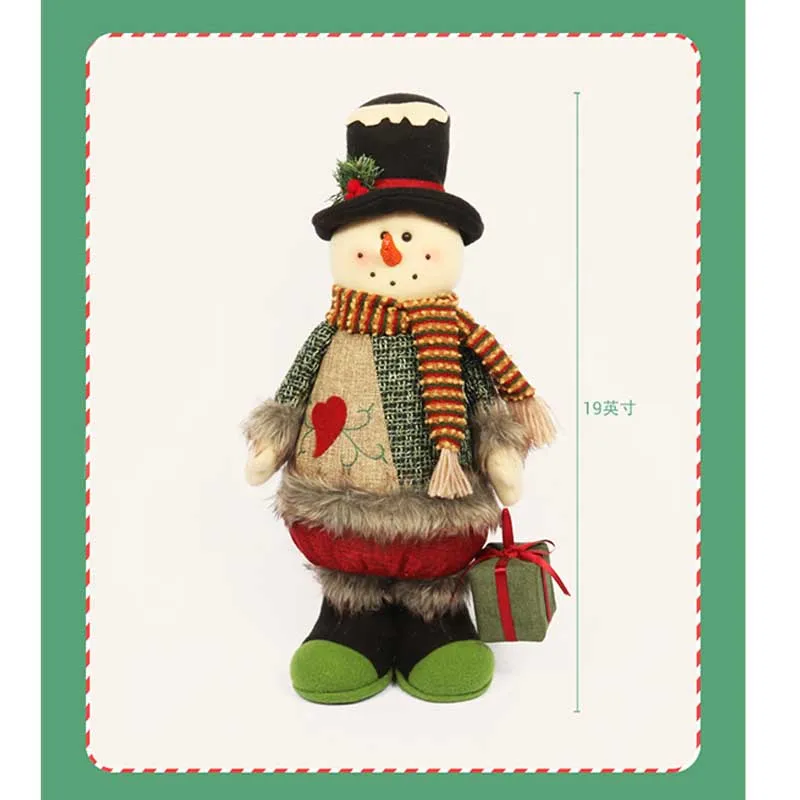 Рождественские украшения Выдвижная стоящая 48 см Санта Клаус Снеговик новогодние куклы украшения для офиса дома аксессуары