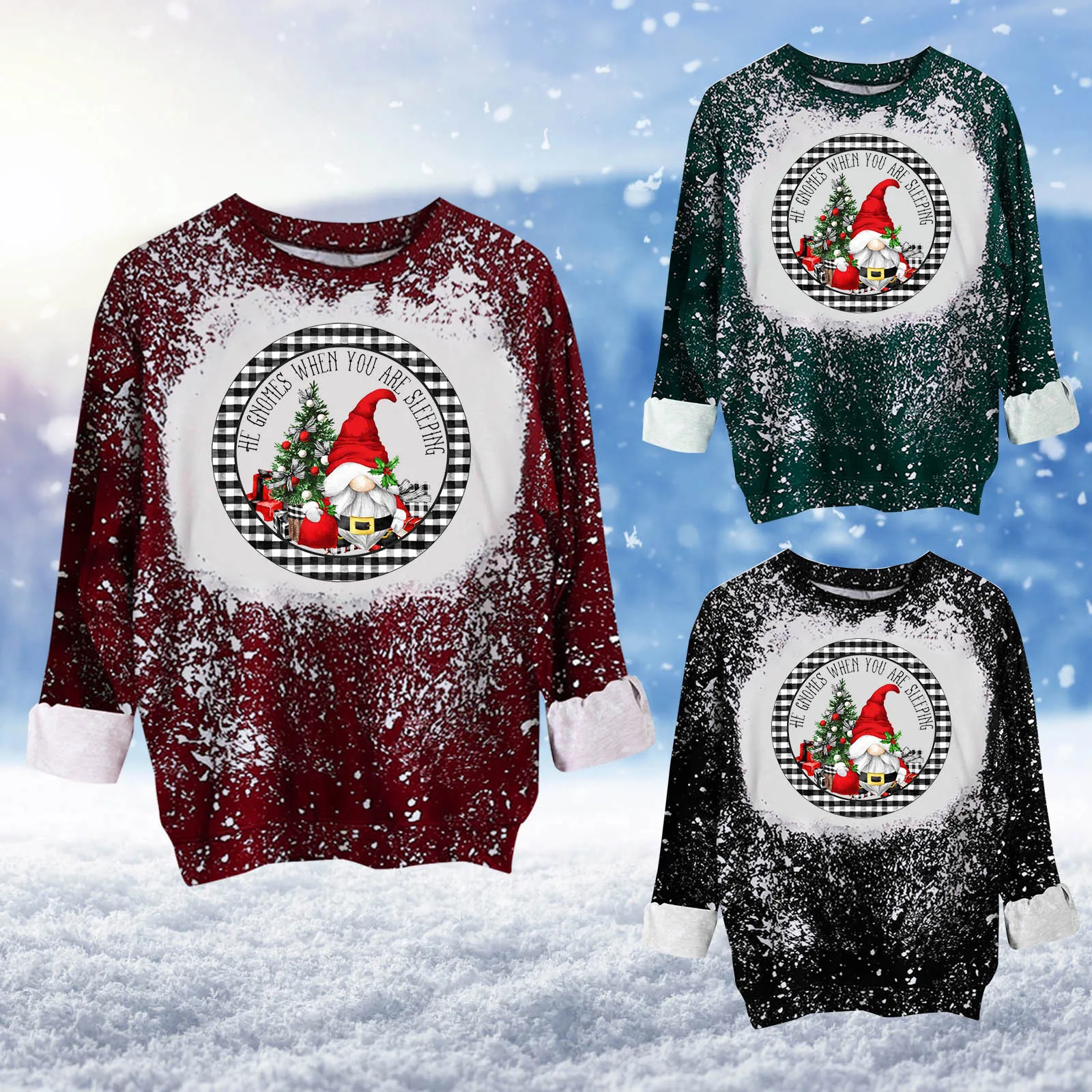 

Мужская и женская мода Рождественская Снежинка 3d цифровая печать круглый вырез с длинными рукавами свитер Топы Осень и Зима повседневные