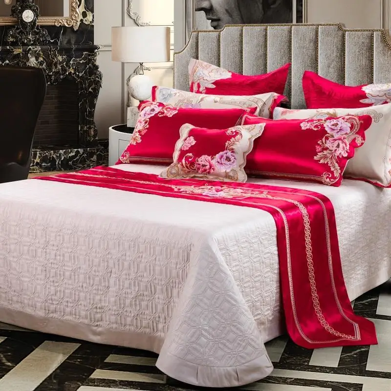 

45Luxury Paisley Floral Jacquard Duvet Cover Bedspread 4/6/10Pcs King Queen size Vintage Royal Bedding Set Sateen Cotton