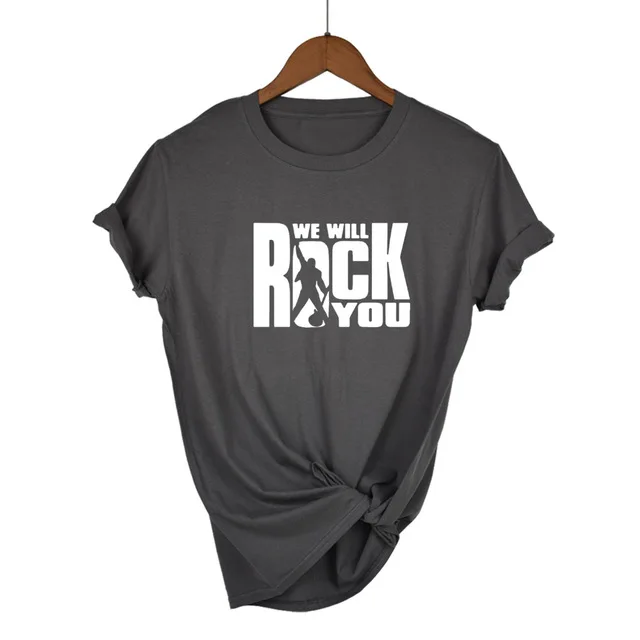 We Will Rock You Женская Футболка Летний стиль королева рок группа футболка короткий рукав хлопок рок-ролл женские топы